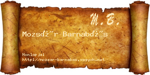 Mozsár Barnabás névjegykártya